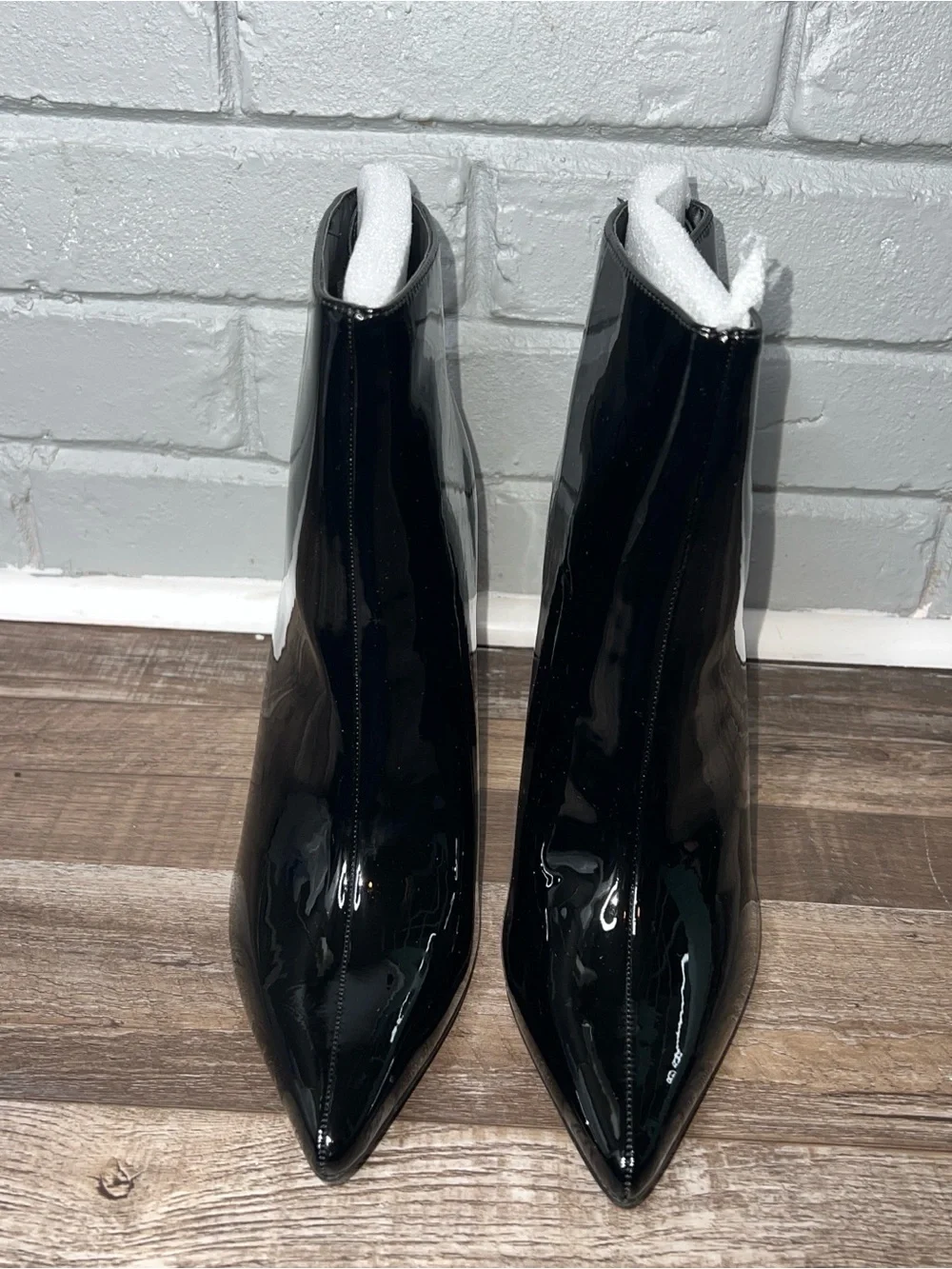 NEW! Dolls Kills Patent Women's Ankle Boots with Flame Crystal Heel Size 8.5
